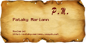 Pataky Mariann névjegykártya