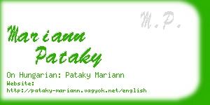 mariann pataky business card